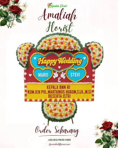 Karangan Papan Bunga Pernikahan di Ampang